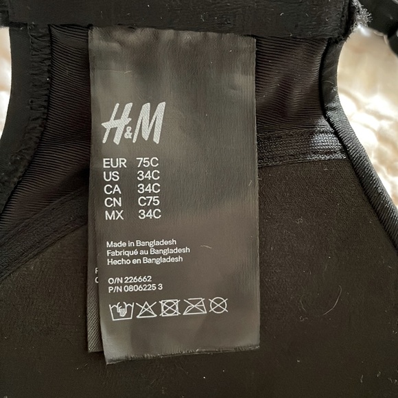 H&M Black Multi strap Swim Top - Picture 3 of 4